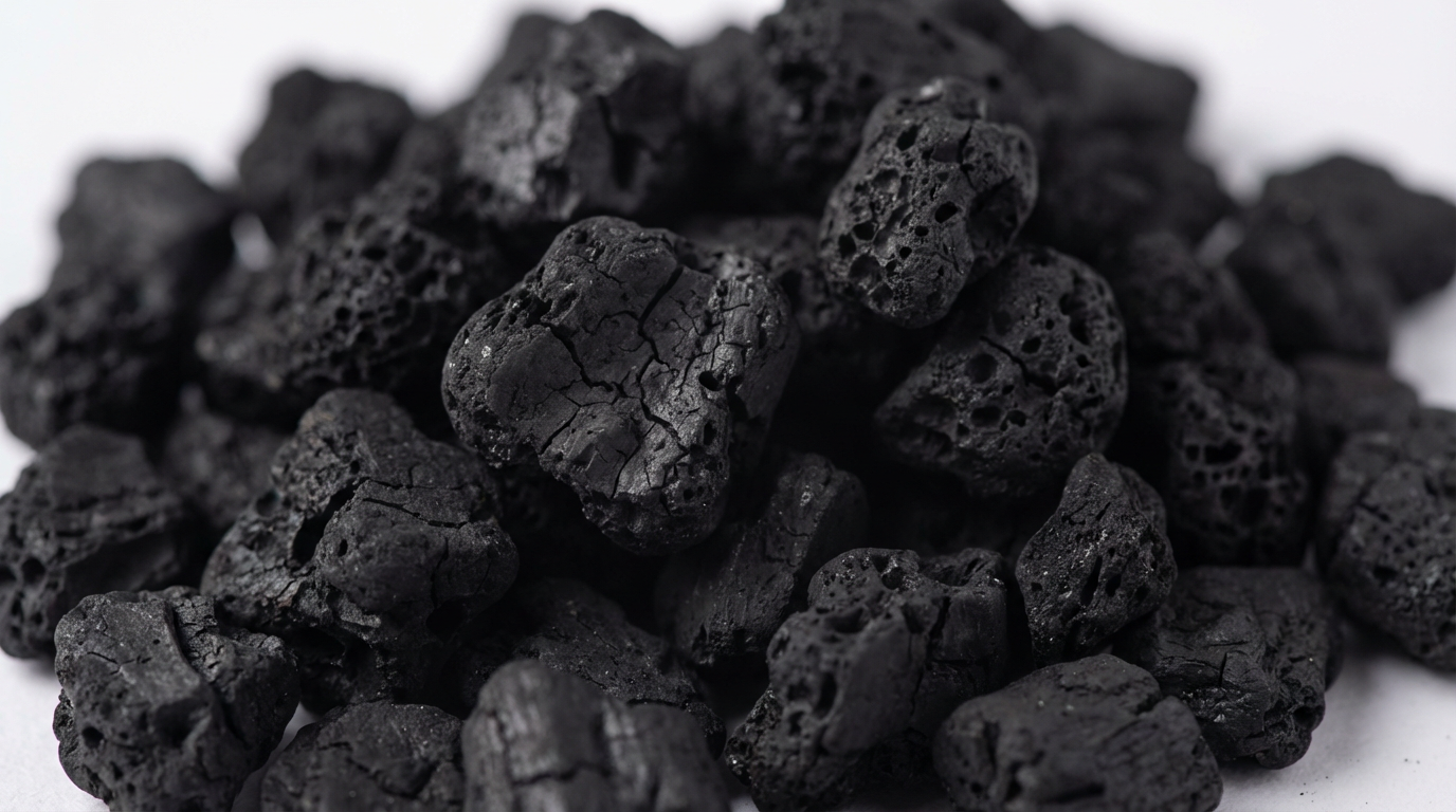 Activated carbon macro photograph