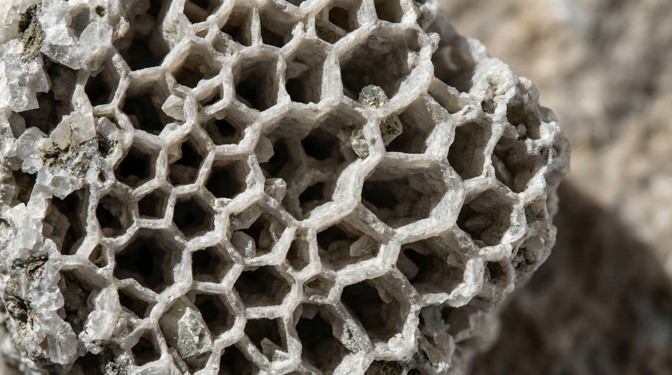 Zeolite mineral macro photograph