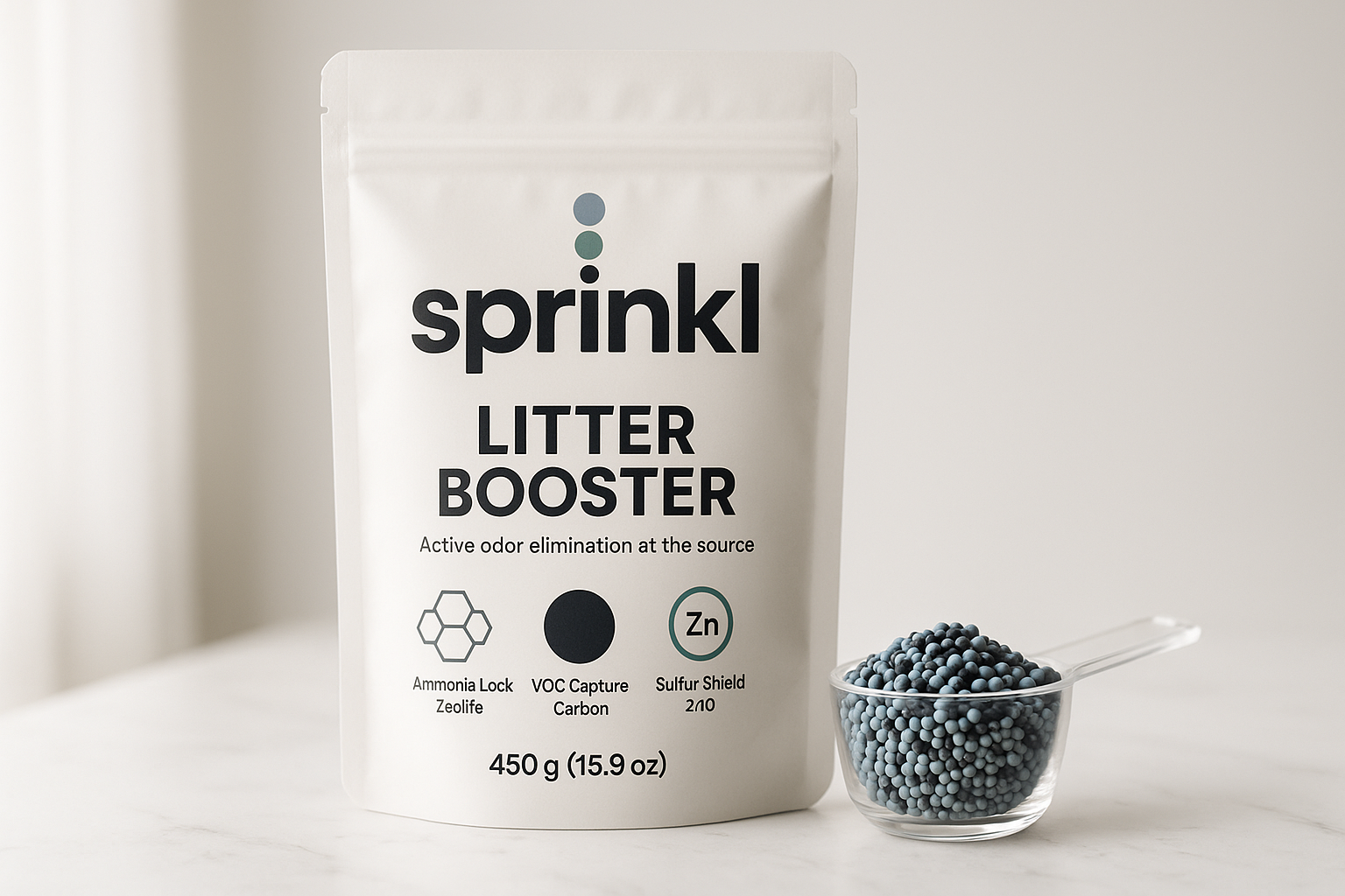 Sprinkl Litter Booster with measuring scoop