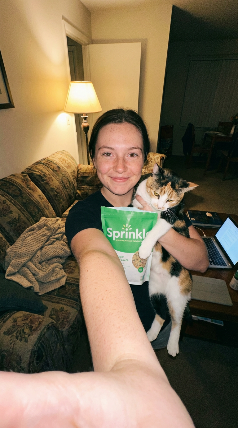 Jessica with her cat