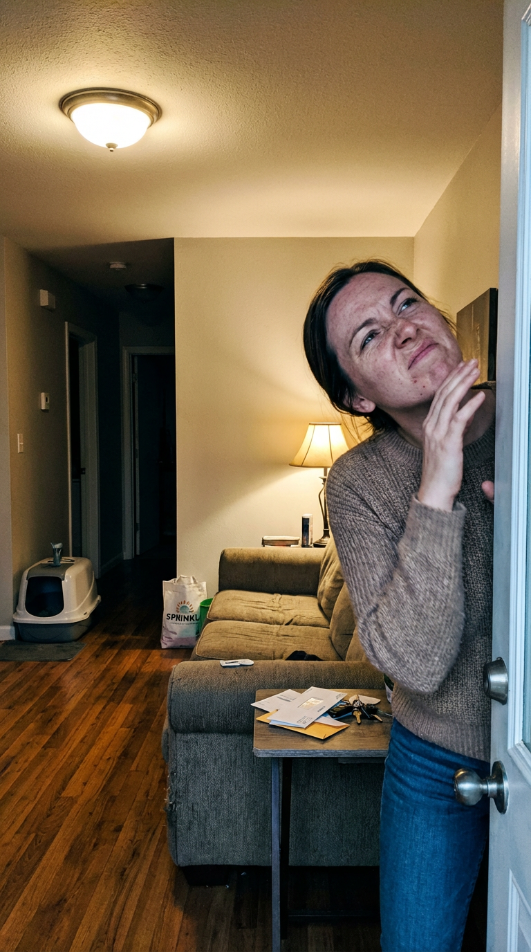 Sarah checking for smell